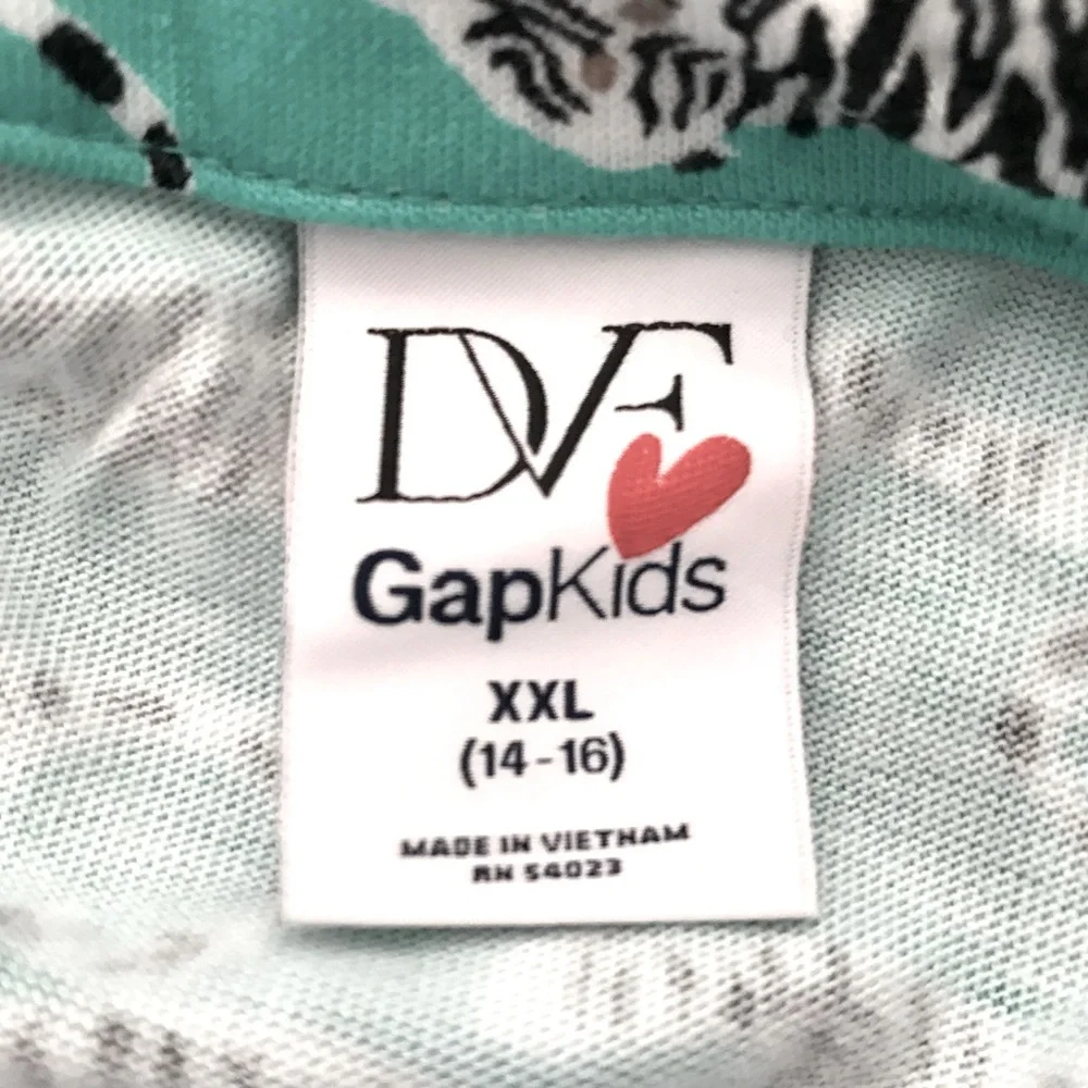 Diane von Furstenberg x GAPKids | Turquoise Tiger Print Wrap Dress XXL (14-16)